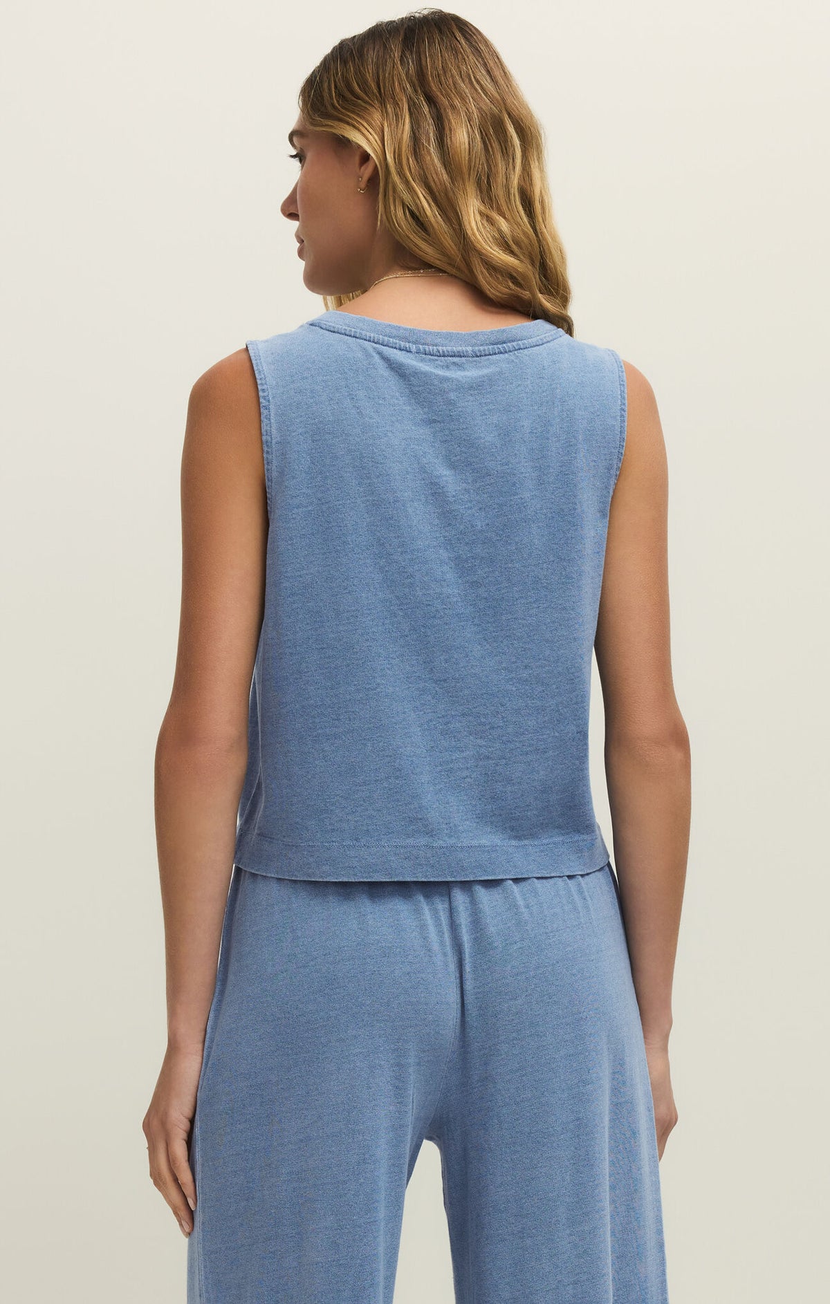 Sloane V-Neck Denim Tank - Santorini Indigo - ZT253937
