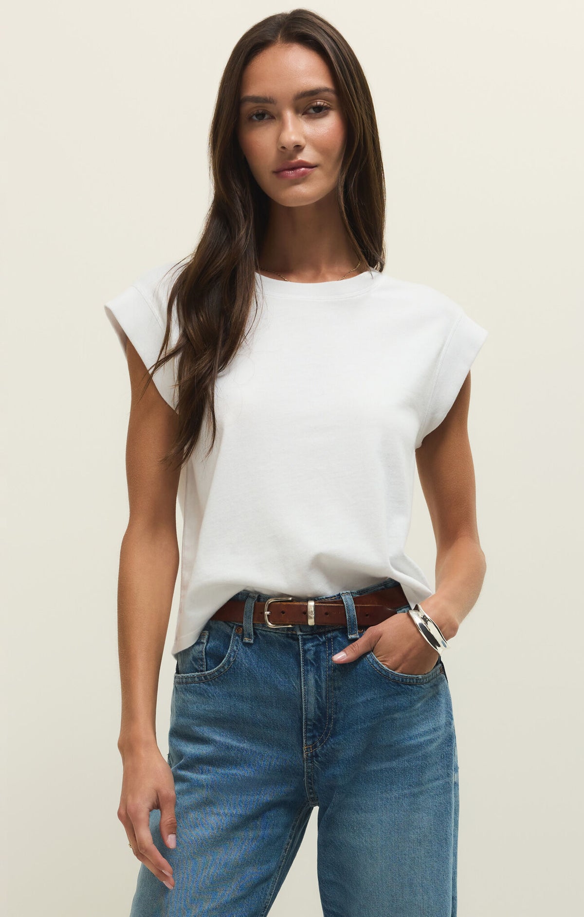 Camino Jersey Top - White - ZSUPPLY - ZT261159