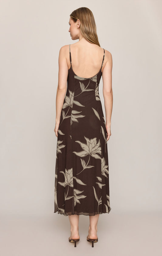 Charisma Floral Midi Dress - Dark Chocolate - ZD263362S