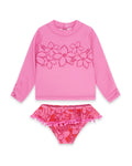 Sandy Toes Rashguard Swim Set- Pink Sunset - Feather4Arrow