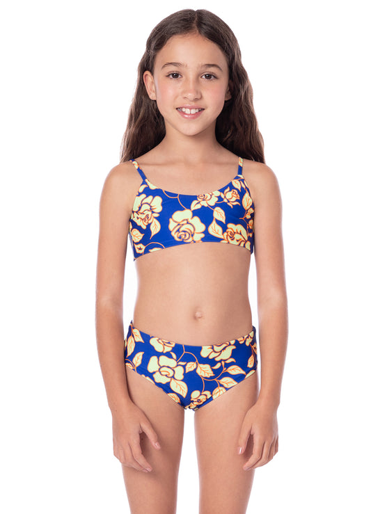 COBALT FLORA PEAR GIRLS BIKINI SET- PT4011KKB001 - MAAJI KIDS