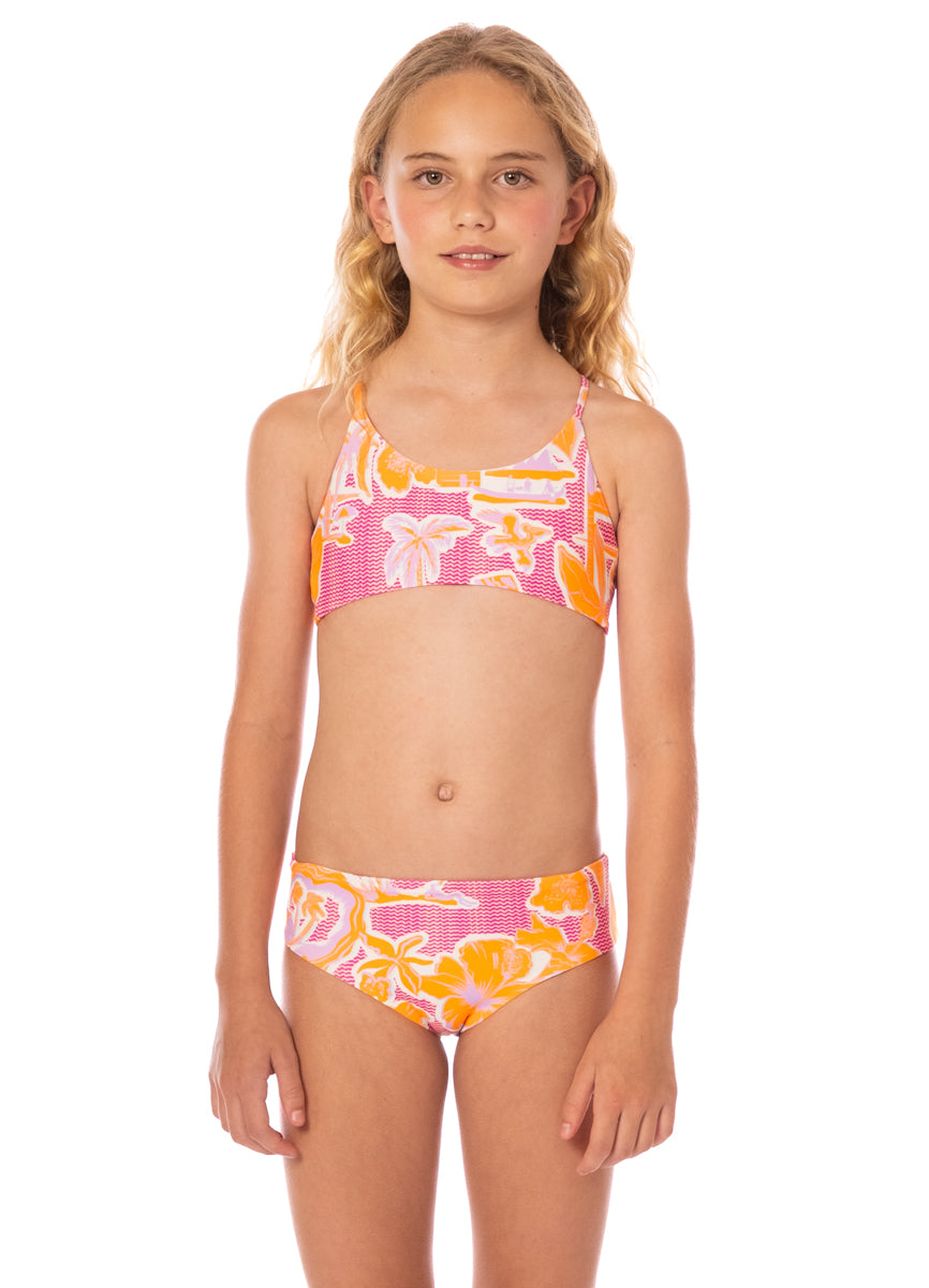 FLAMINGO GLOW NALANI GIRLS SWIMWEAR- PT4030KKB500 - MAAJI KIDS
