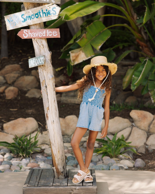 Brunch Club Romper - Washed indigo - F4A