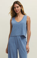 Sloane V-Neck Denim Tank - Santorini Indigo - ZT253937