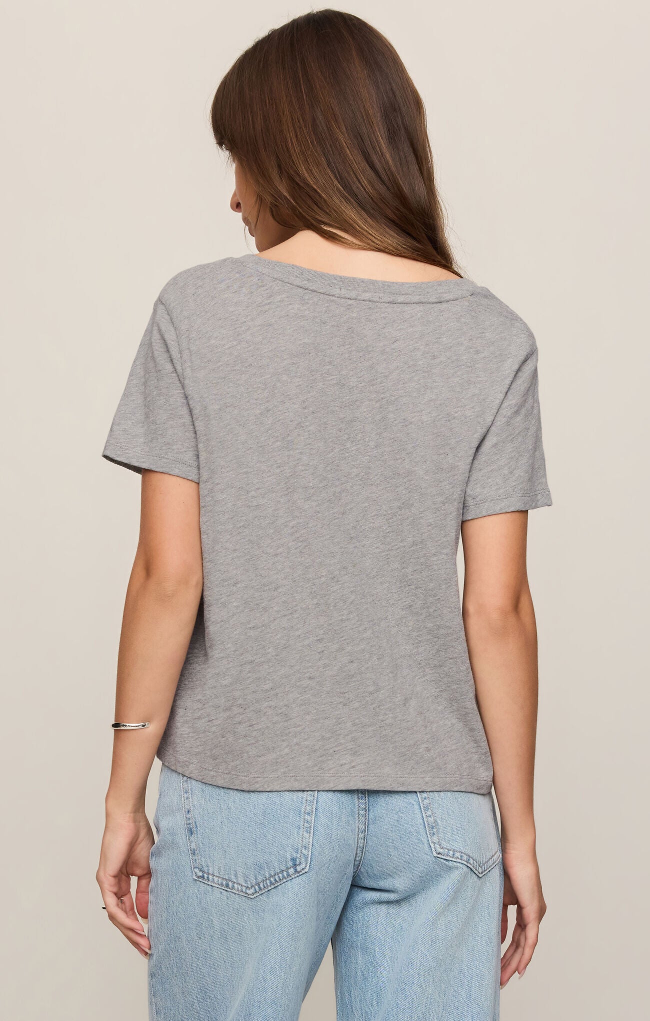 Nomad V Neck Tee - Heather Grey - ZT263210