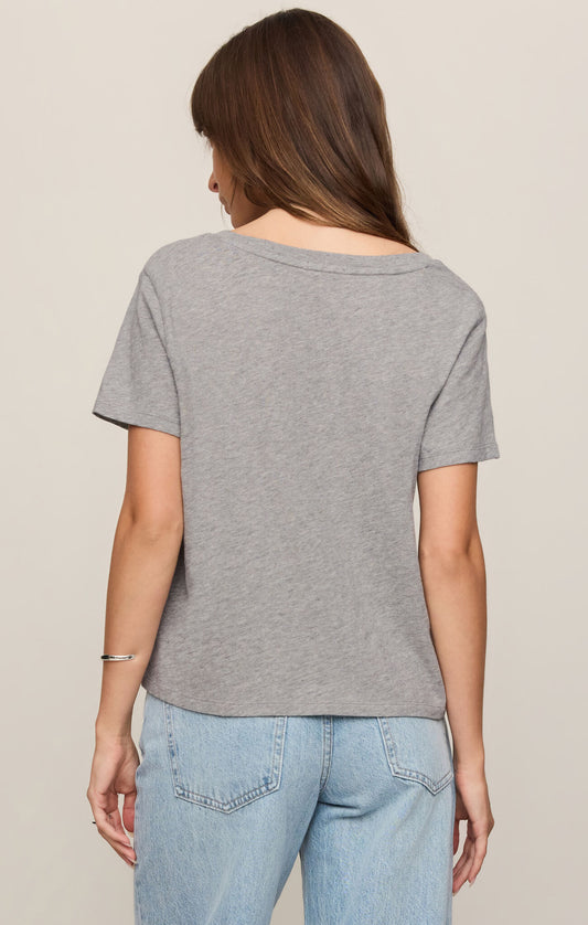 Nomad V Neck Tee - Heather Grey - ZT263210