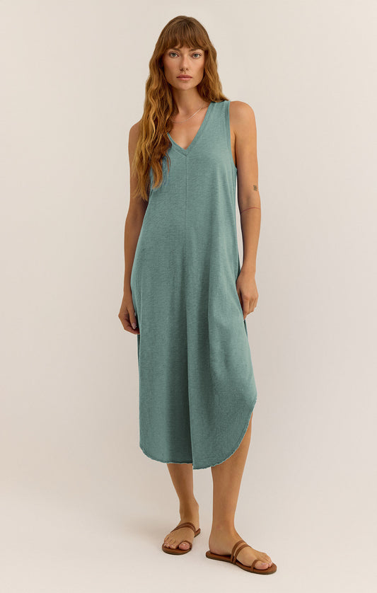 REVERIE MIDI DRESS- Sea Pine - ZD182359