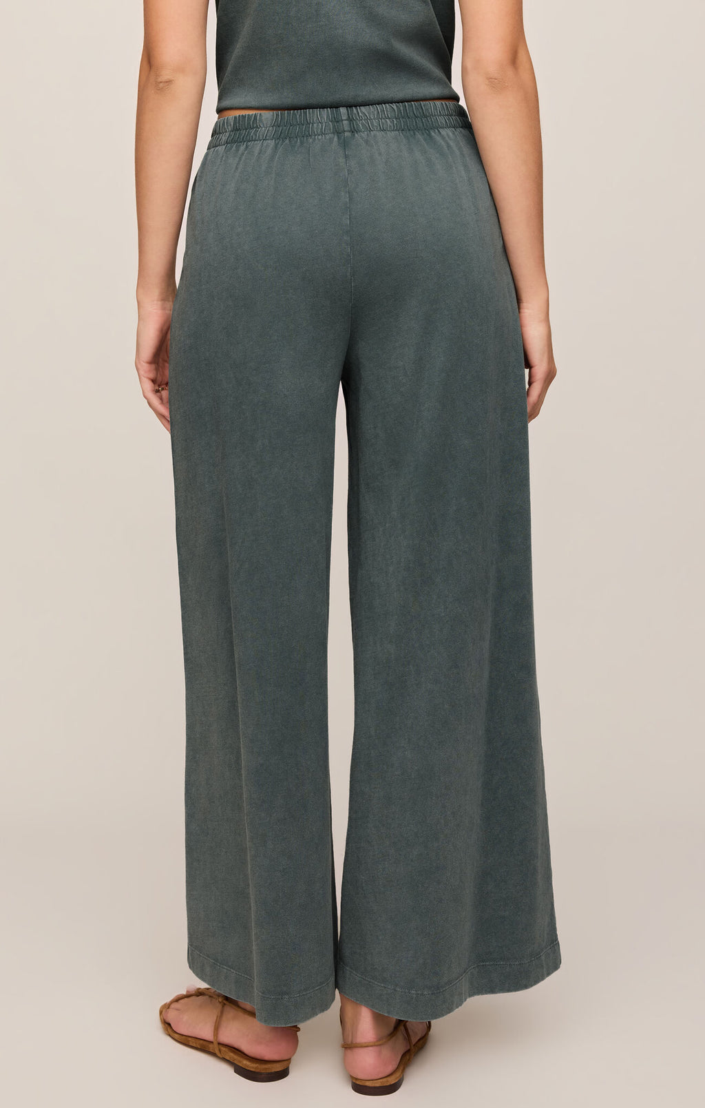 SCOUT JERSEY CROP FLARE PANT - EMERALD COVE - ZP253841