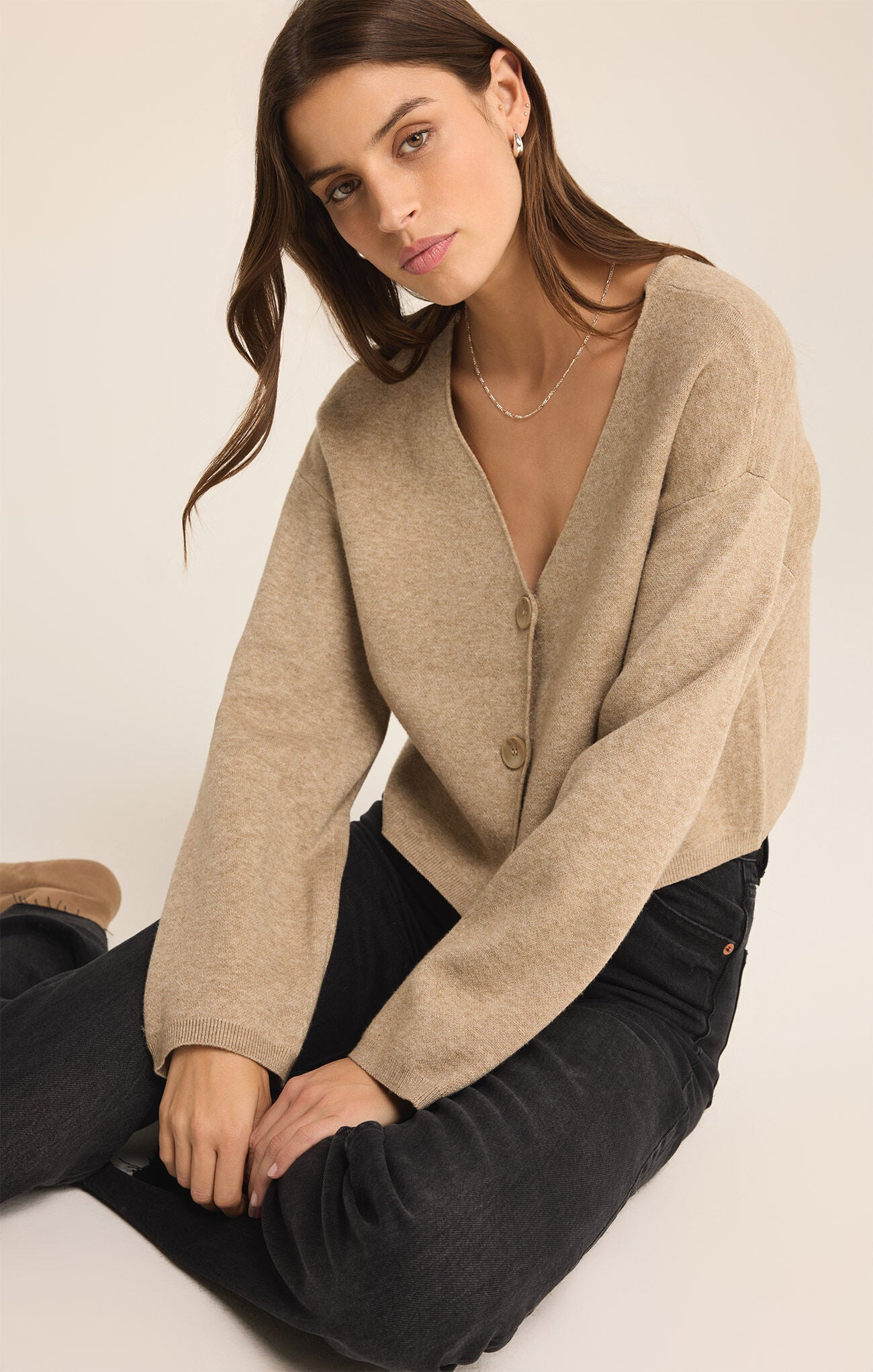 Estelle Cardigan- Oatmeal Heather - Z Supply ZW241245