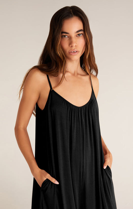 FLARED JUMPSUIT- Black - ZP191690