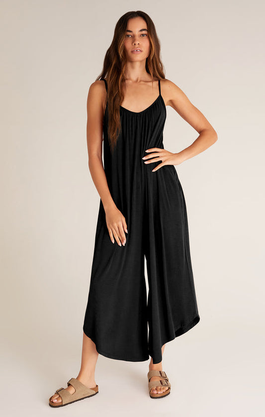 FLARED JUMPSUIT- Black - ZP191690