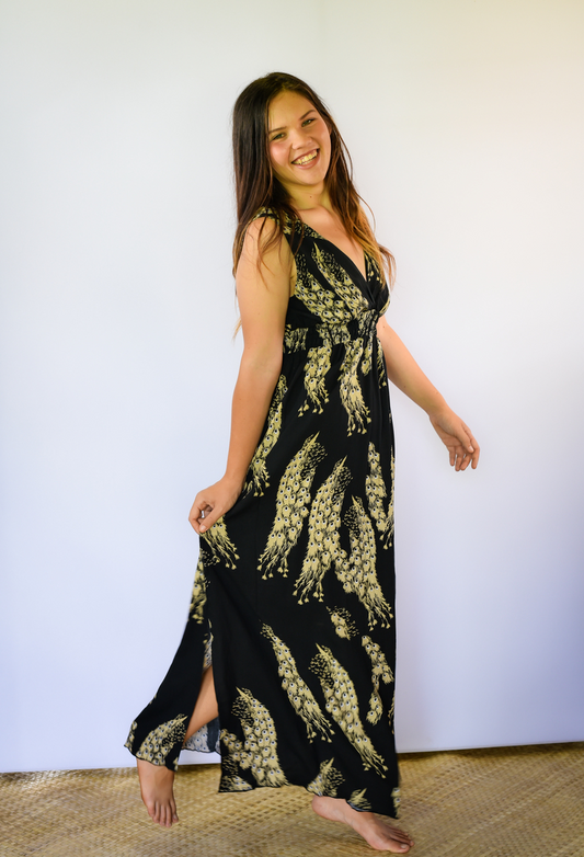 NOELLE DRESS- Flyaway Black -KHUSH 24