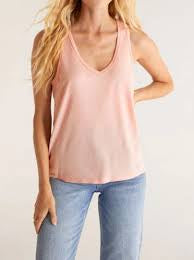 ORGANIC V -NECK TANK- PINK- ZT222242